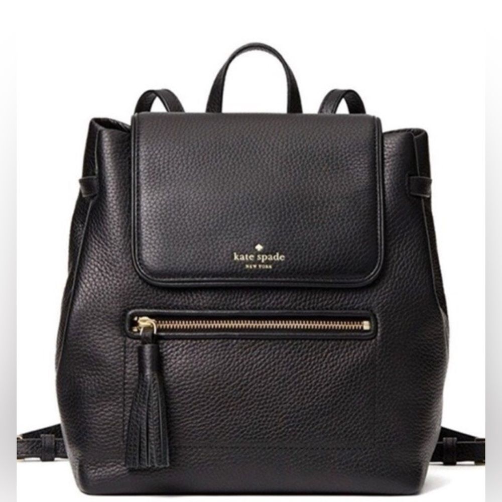 Almost New Kate Spade New York Chester St Kacy backpack black pebbled leather